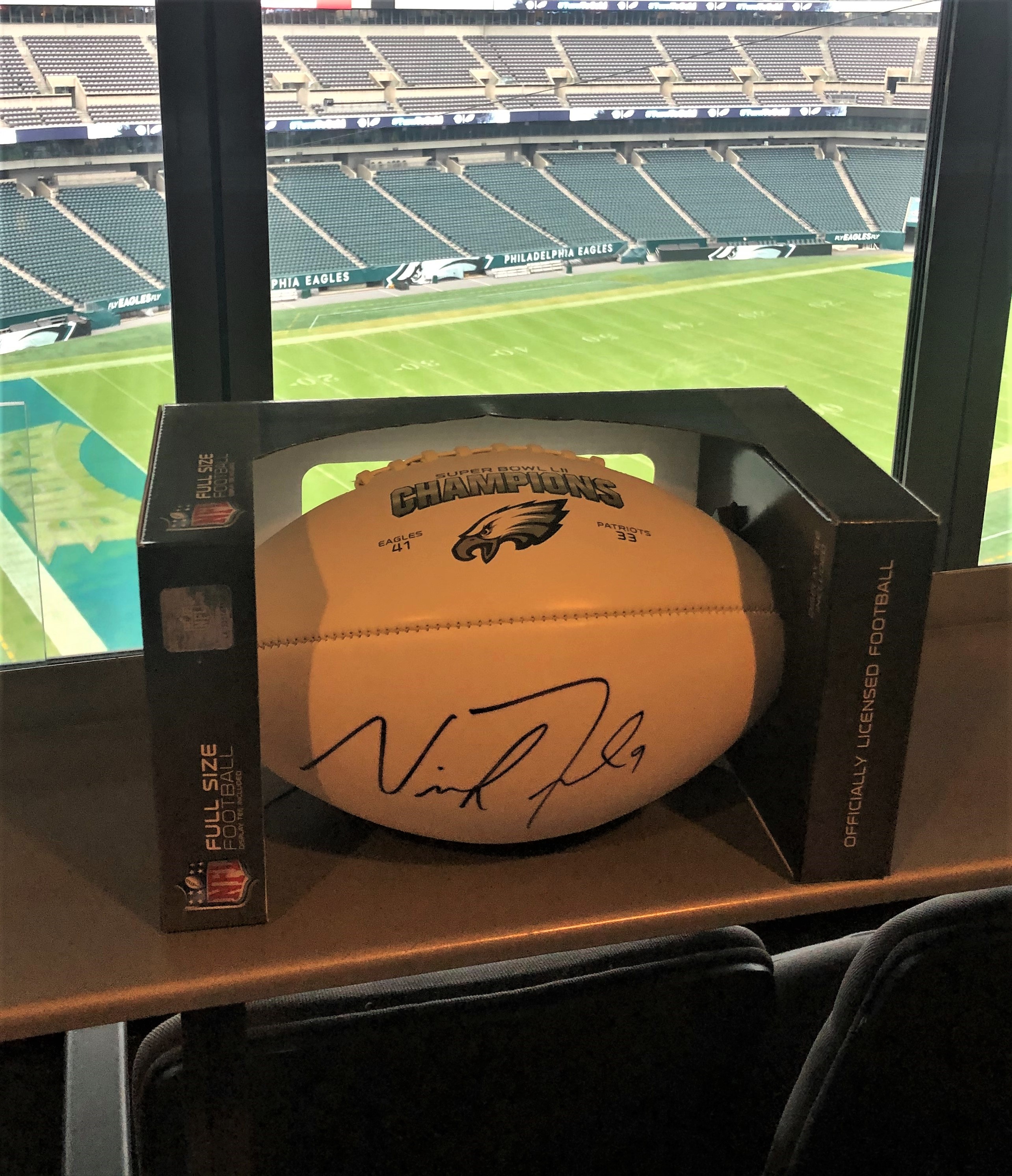 nick foles autographed football